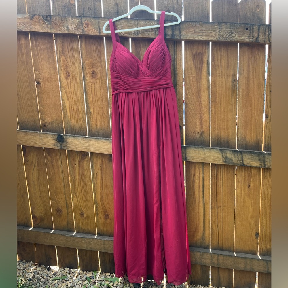 Azazie Chanel burgundy size 8 bridesmaid dress